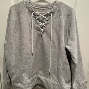 Cute Zella size Large sweatshirt with lace up neck